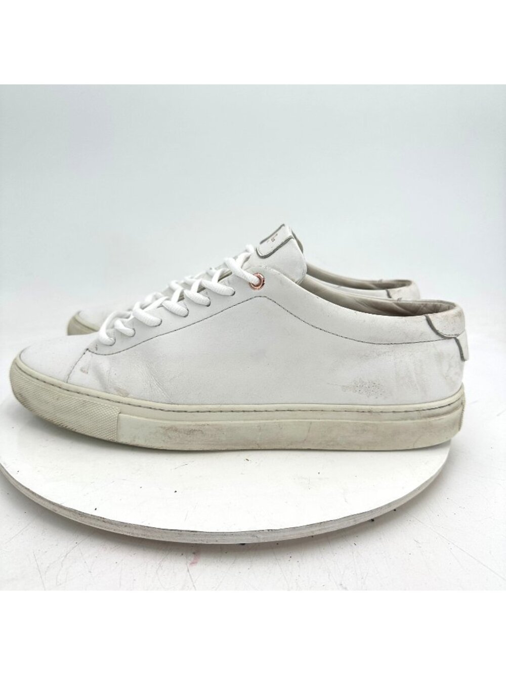 Goodman Brand Men Size 11 All White Leather Low Top Lace Up Casual Shoes